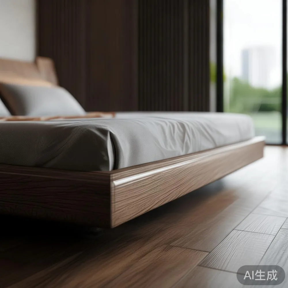 Gambar bed frame mewah gaya Amerika di rumah mewah di Johor Bahru