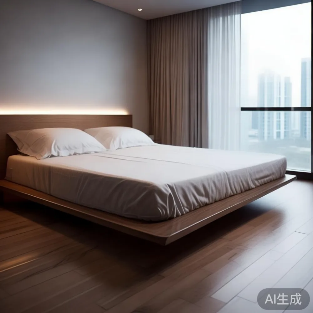 Gambar bed frame mewah gaya Amerika di kondominium JB