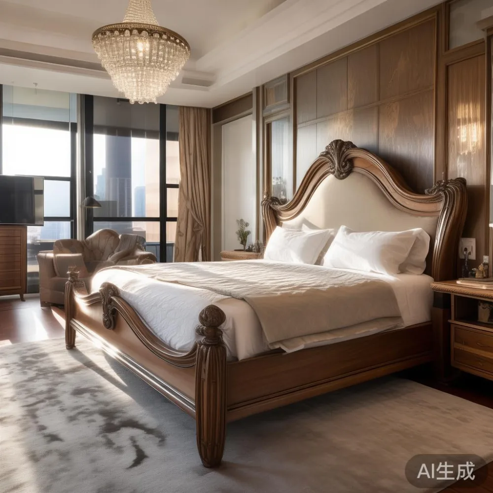 Bed frame mewah gaya Perancis di kondominium di KL