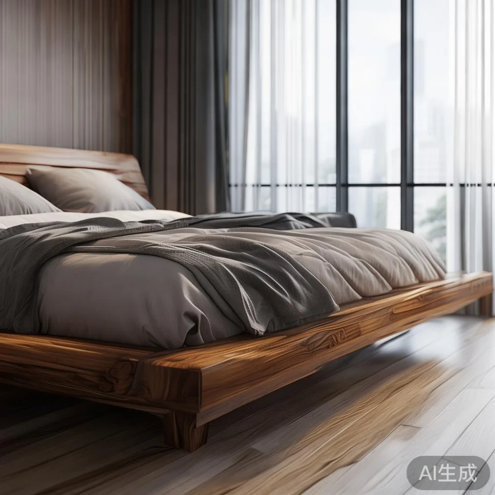 Gambar frame tempat tidur mewah di kondominium KL