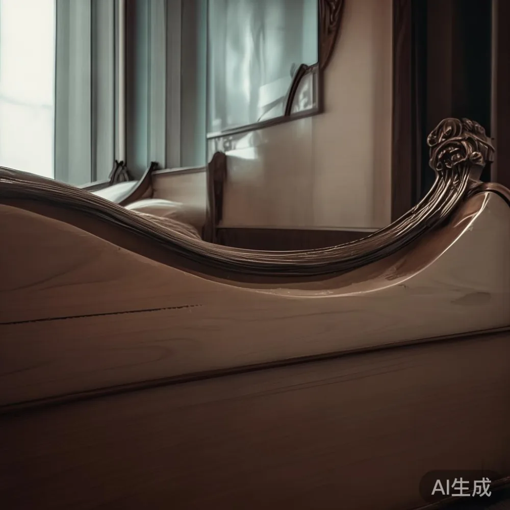 Gambar frame tempat tidur mewah gaya Perancis di kondominium KL