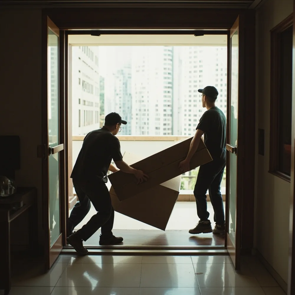 Proses penghantaran bed frame my ke lif kondominium Johor Bahru