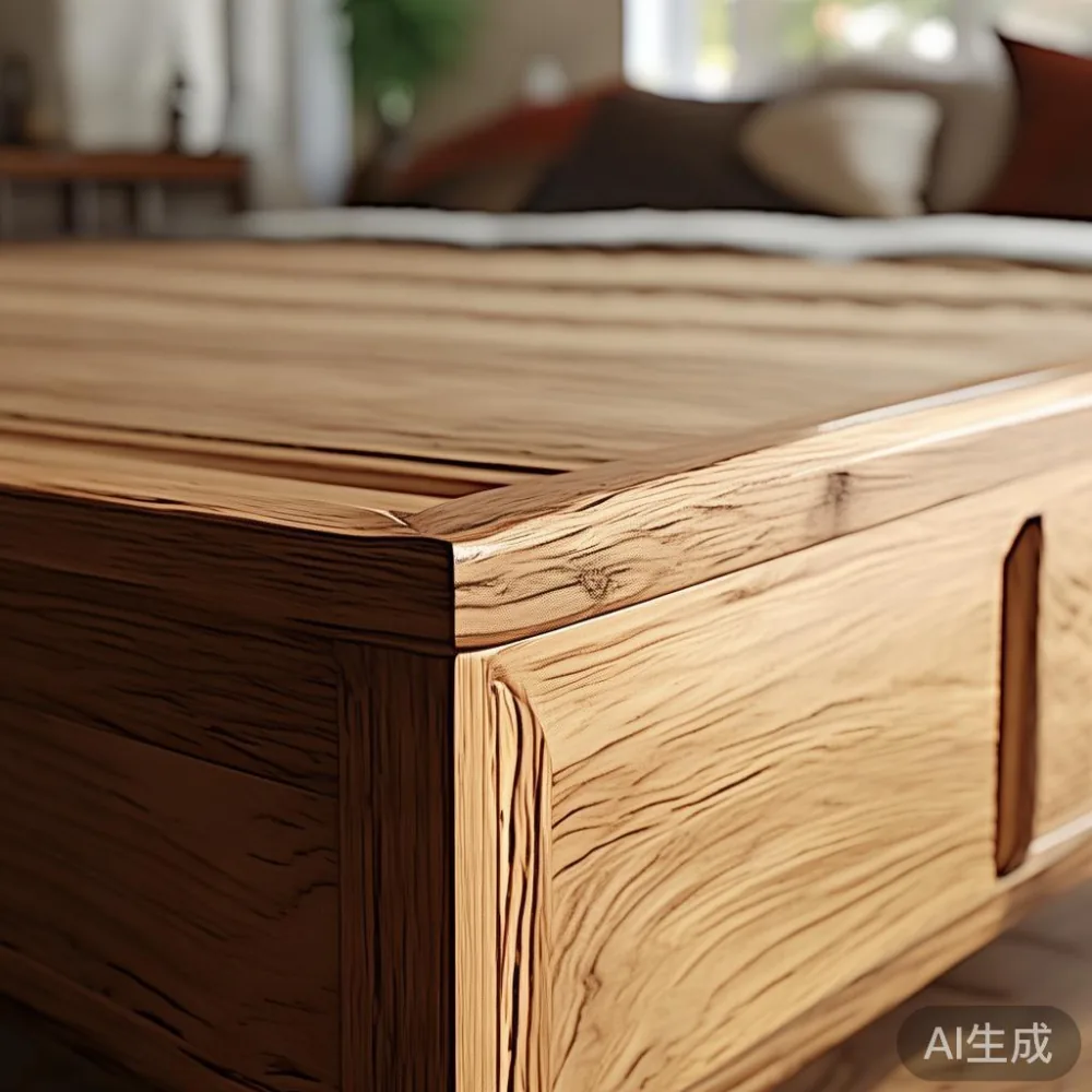 Membandingkan Daya Tahan Veneer Dan Kayu Tulen Dalam Lingkungan Kelemb — close-up of the grain and joinery detail, shallo
