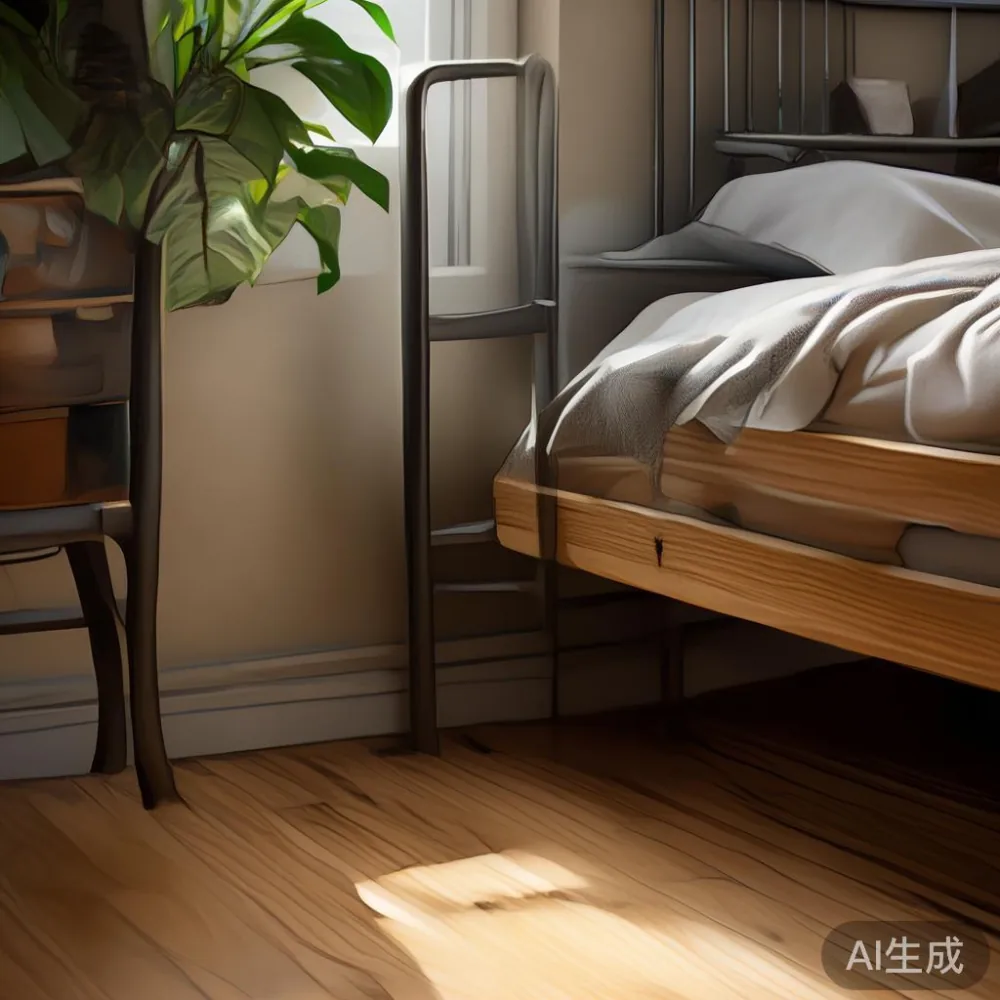 Analisis Kos 5 Tahun: Rangka Katil Venir lwn Kayu Pepejal — Mana Lebih — corner of a small condo apartment with wooden fl