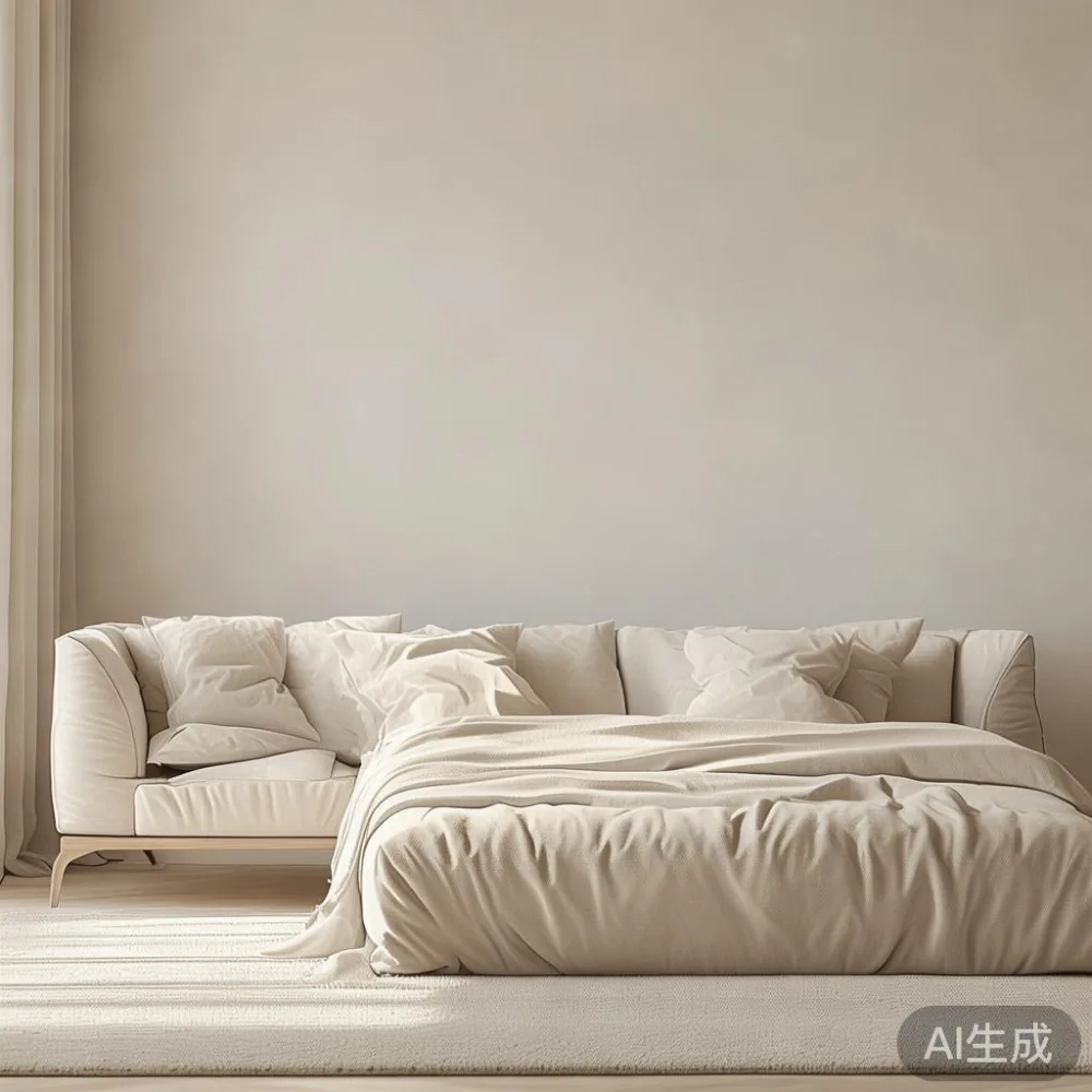 Panduan Lengkap: Cara Memilih Sofa Mewah Tanpa Boleh Mengujinya — staged against a plain wall with a linen sofa ne