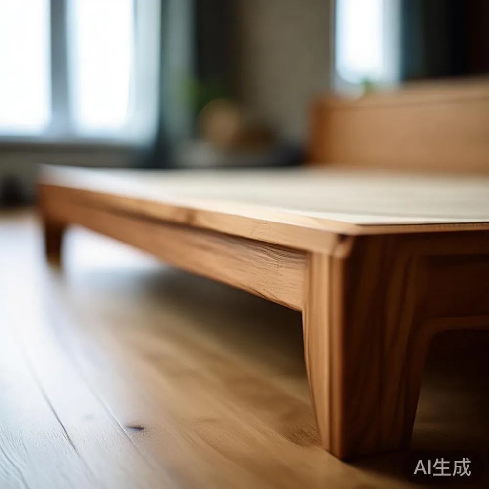 Cara Baca Jaminan Perabot Kayu Pepejal Tanpa Terjebak — Panduan Lengka — close-up of the grain and joinery detail, shallo