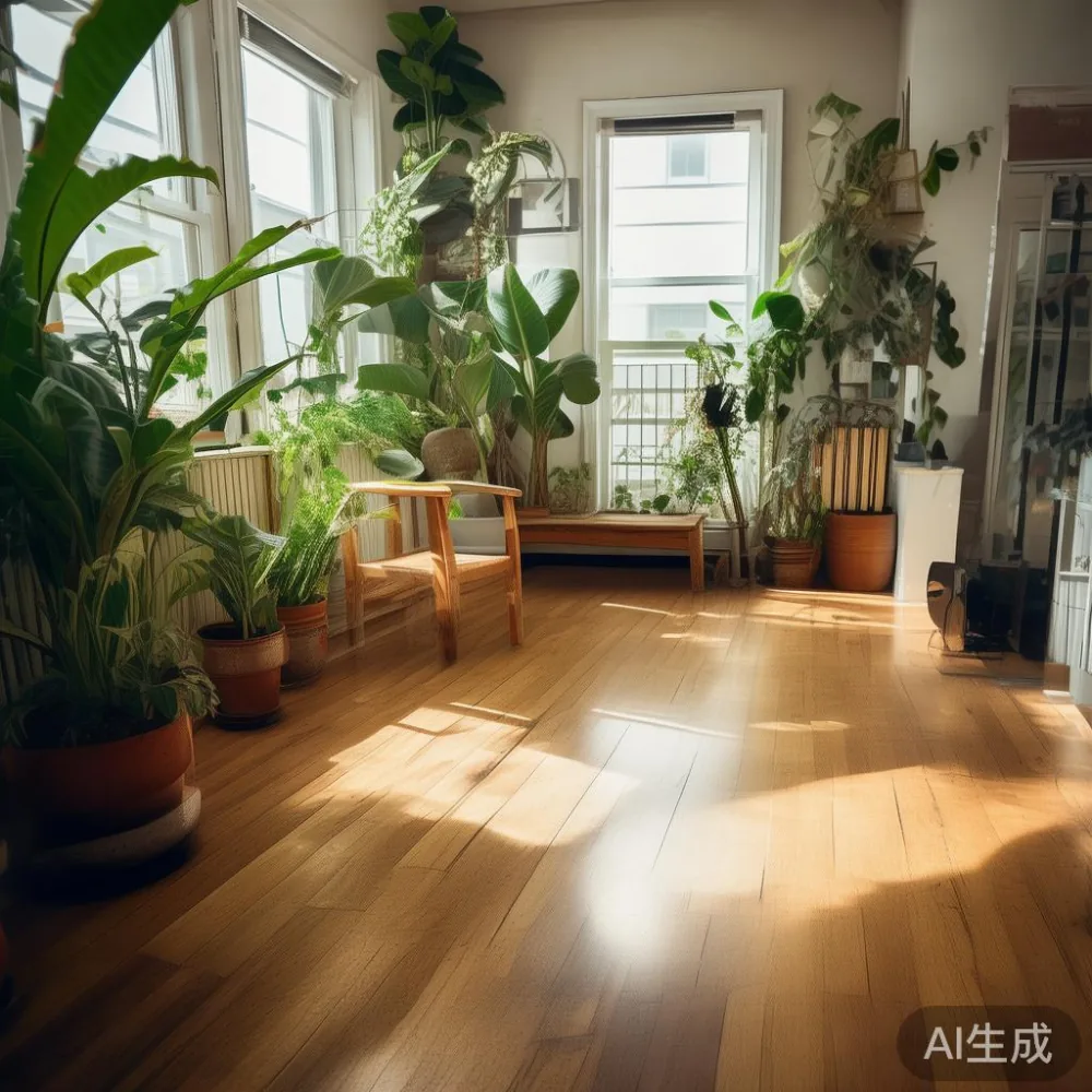 Cara Baca Jaminan Perabot Tanpa Tertipu: Apa Yang Perlu Anda Tahu Sebe — corner of a small condo apartment with wooden fl