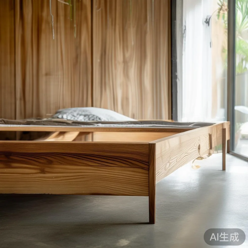 Panduan Lengkap: Memadankan Furnitur dengan Interior Minimal Hangat un — detail of the base and leg construction on a bed