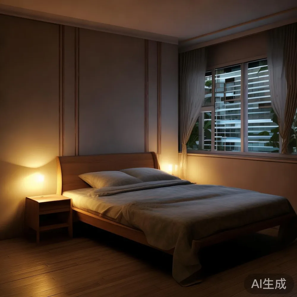 Cara Menata Pangsapuri Kecil di Malaysia Tanpa Rasa Sesak — room setting at dusk with warm lamp light, film 