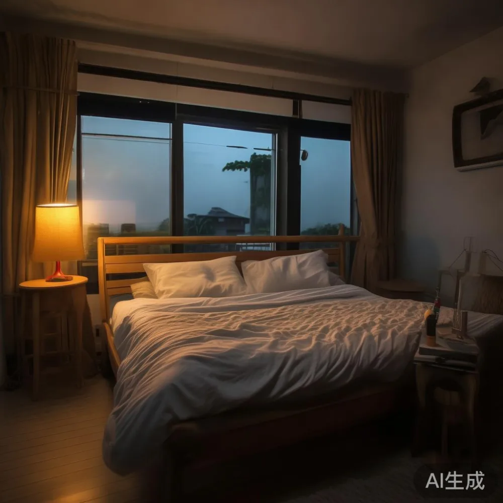 Cara Menghias Apartmen Kecil di Malaysia Tanpa Terasa Sesak — room setting at dusk with warm lamp light, film 