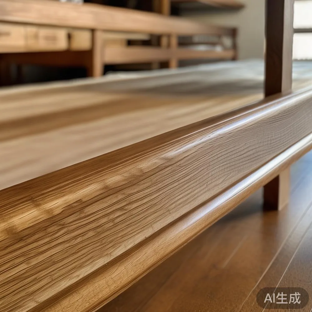 Kelembapan dan Kayu Pepejal: Cara Melindungi Rangka Katil dan Perabot  — close-up of the grain and joinery detail, shallo