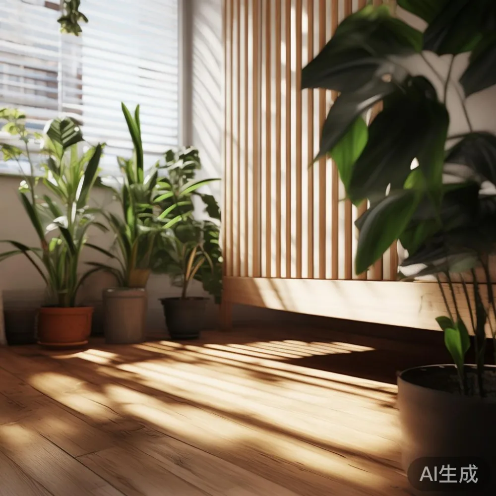 Panduan Memilih Saiz Sofa Kayu Pepejal untuk Ruang Tamu HDB Singapura  — corner of a small condo apartment with wooden fl
