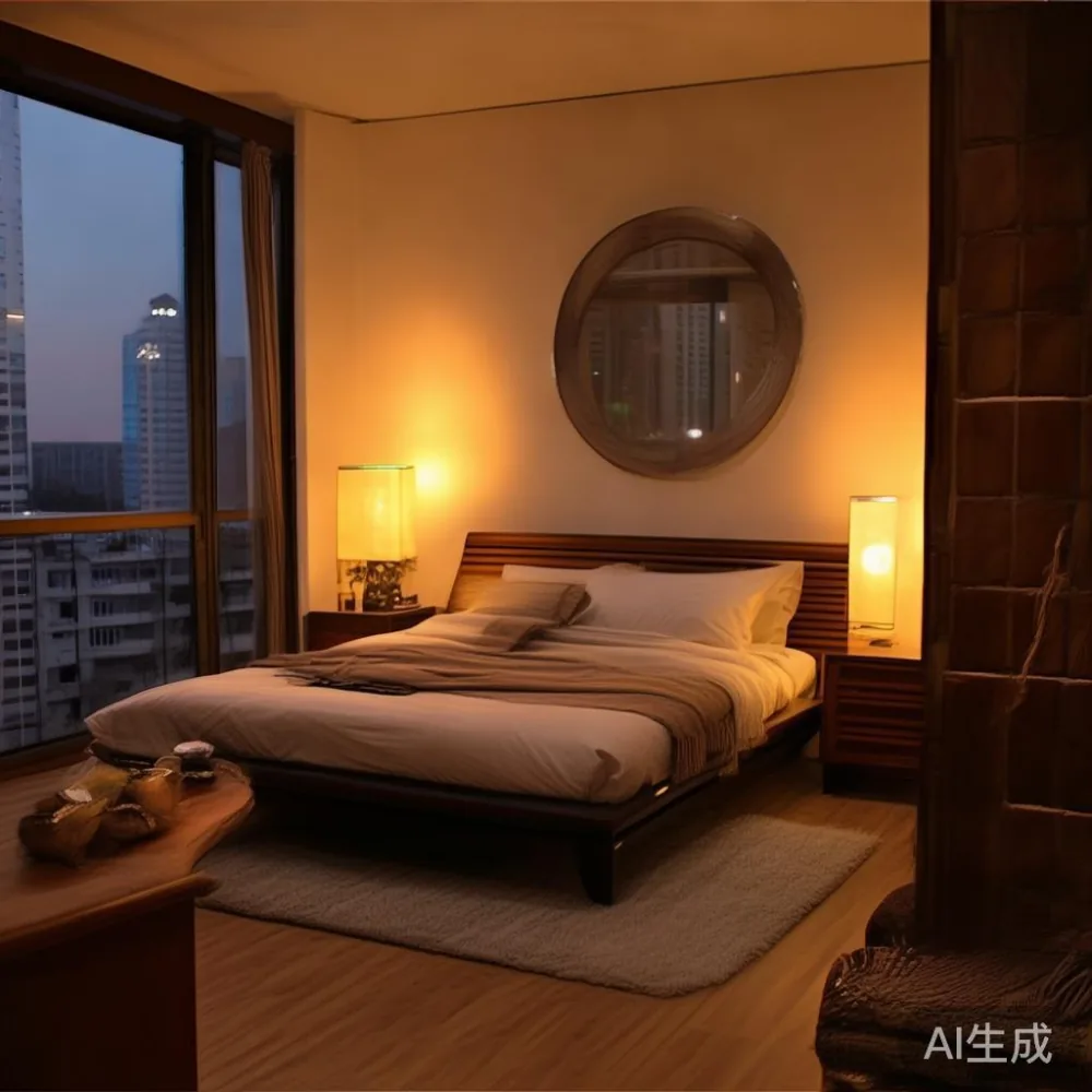 Panduan Memilih Saiz Sofa dan Perabot untuk Ruang Tamu Kondominium Mal — room setting at dusk with warm lamp light, film 